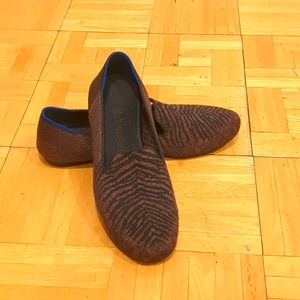 Rothy's loafers, twilight metallic, black and brown, size 7.5